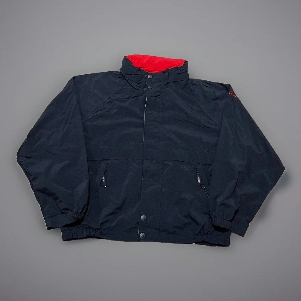 Vintage Nautica Mens Navy Blue Lined Classic Full Zip Sailing Jacket Size XL